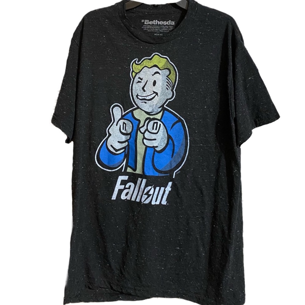 Vault Boy Fallout Gray Speckled Tee Shirt Men Size Medium